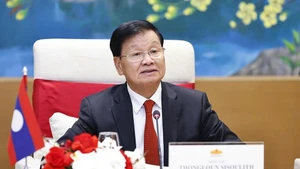 El secretario general del Partido Popular Revolucionario de Laos y presidente de ese país, Thongloun Sisoulith. (Foto: VNA) 