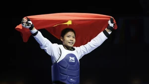 Bac Thi Khiem celebra su victoria. (Foto: VNA)