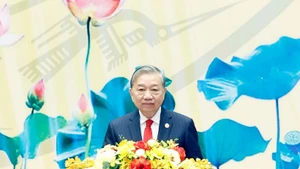 El secretario general del Partido Comunista de Vietnam, To Lam, en el acto. (Foto: VNA)