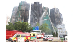 El lugar del incendio en la mañana del 27 de noviembre. (Foto: VNA)