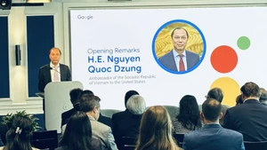 El embajador vietnamita en Washington, Nguyen Quoc Dung, pronuncia un discurso en el evento. (Foto: VNA)