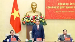 El presidente de la Asamblea Nacional, Tran Thanh Man, en la cita. (Foto: VNA)