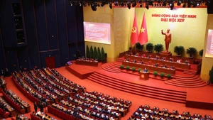 La sesión inaugural del XIV Congreso Nacional del Partido Comunista de Vietnam. (Foto: VNA)