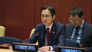 El embajador Do Hung Viet, representante permanente de Vietnam ante las Naciones Unidas, en el evento. (Foto: VNA)