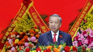 El secretario general del Partido Comunista de Vietnam, To Lam, interviene en la cita. (Foto: VNA)