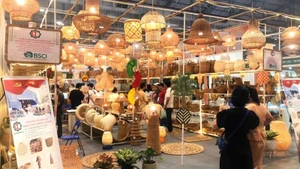 Un stand de Hanói en la feria. 