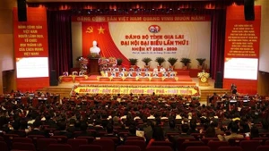 La primera Asamblea del Comité del Partido Comunista de Vietnam en la provincia de Gia Lai, correspondiente al mandato 2025–2030. (Foto: VNA)
