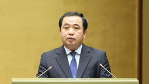 El ministro de Agricultura y Medio Ambiente, Tran Duc Thang, habla en el evento (Foto: Nhan Dan)