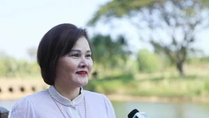 Pham Thi Minh Huong, vicepresidenta de la Asociación de Empresarios Vietnamitas en Laos. (Foto: VNA)