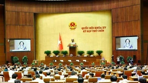 Legisladores en la segunda fase del noveno período de sesiones de la Asamblea Nacional de Vietnam de la XV Legislatura. (Foto: VNA)