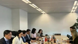 Representantes vietnamitas y suizos en la reunión. (Foto: VNA)