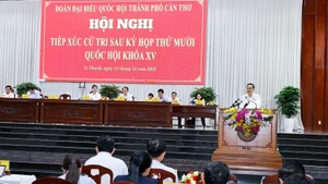 El presidente de la Asamblea Nacional de Vietnam, Tran Thanh Man, habla en el evento (Foto: Nhan Dan)