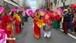La delegación vietnamita en el desfile (Foto: VNA)