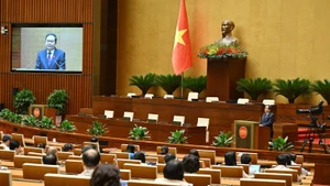 El presidente de la Asamblea Nacional de Vietnam, Tran Thanh Man, habla en la cita (Foto: Nhan Dan)