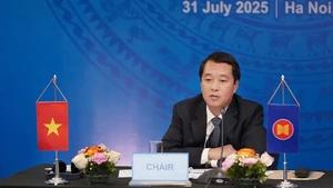 Bui Chinh Nghia, subdirector del Departamento de Gestión y Protección Forestal, director de la Autoridad Administrativa CITES de Vietnam y presidente de la reunión (Foto: VNA)