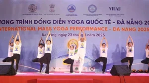 Una presentación de yoga (Foto: VNA) 