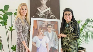 Cuadro especial regalado por Le Thi Bich Tran, esposa del primer ministro vietnamita, a Evelin Oras, cónyuge del jefe del Gobierno estonio. (Fuente: VNA) 