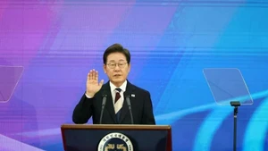 Lee Jae Myung presta juramento como presidente de Corea del Sur el 4 de junio de 2025. (Foto: Xinhua/VNA)