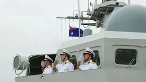 Oficiales del buque 016-Quang Trung. (Fuente: https://www.qdnd.vn/) 