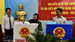 Electores emiten sus votos. (Foto: VNA)