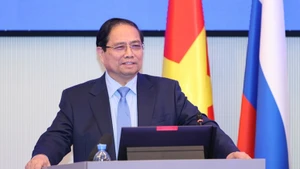 El primer ministro de Vietnam, Pham Minh Chinh, habla en el evento. (Foto: VGP)
