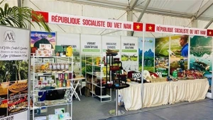 El stand de la Oficina Comercial de Vietnam en Marruecos en la Feria de Primavera 2026. (Foto: VNA)