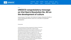 La Unesco aplaude la resolución vietnamita sobre desarrollo cultural. (Foto: Captura de la pantalla)