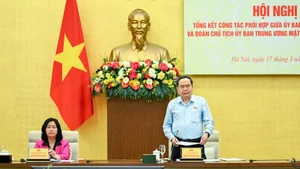 El presidente de la Asamblea Nacional de Vietnam, Tran Thanh Man, interviene en la cita. (Foto: Nhan Dan)