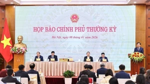 Vista de la rueda de prensa. (Foto: VNA)