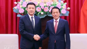 El ministro de Seguridad Pública de Vietnam, Luong Tam Quang (derecha), y su homólogo chino, Wang Xiaohong. (Foto: VNA)