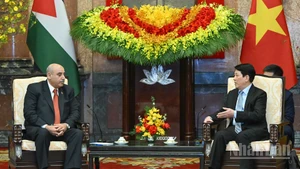 Escena de la reunión. (Foto: Nhan Dan)