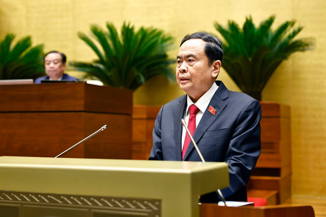 El presidente de la AN de Vietnam, Tran Thanh Man, habla en el evento. (Fuente: VNA) El presidente de la AN de Vietnam, Tran Thanh Man, habla en el evento. (Fuente: VNA)