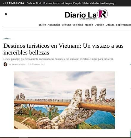 El Diario LaR de Uruguay publicó un artículo presentando el turismo en Vietnam. (Fuente: VNA)