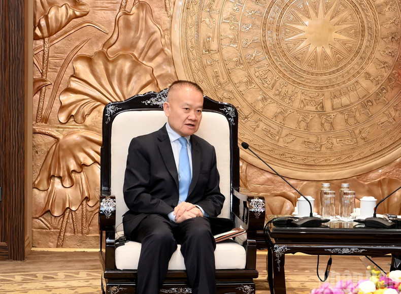Liu Haixing, enviado especial del secretario general y presidente de China, Xi Jinping, habla en la cita.