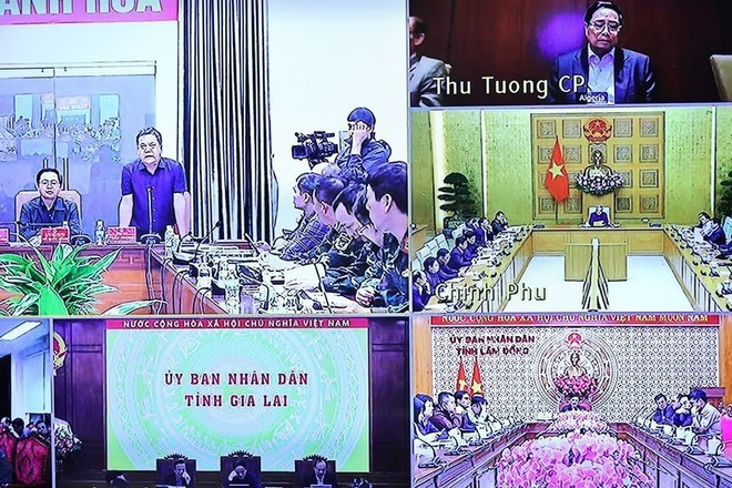 La reunión se efectuó en forma virtual. (Fuente: VNA)