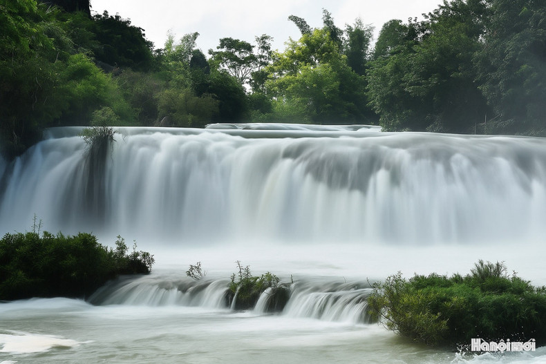 Escondida entre las montañas de Trung Khanh, la cascada de Co La es como un secreto bien guardado por la naturaleza. Escondida entre las montañas de Trung Khanh, la cascada de Co La es como un secreto bien guardado por la naturaleza.