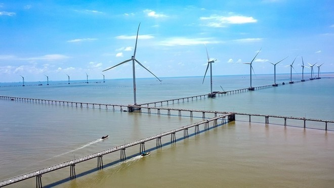 Un rincón de la planta de energía eólica Dong Hai 1, Tra Vinh. (Fuente: https://www.qdnd.vn/) Un rincón de la planta de energía eólica Dong Hai 1, Tra Vinh. (Fuente: https://www.qdnd.vn/)
