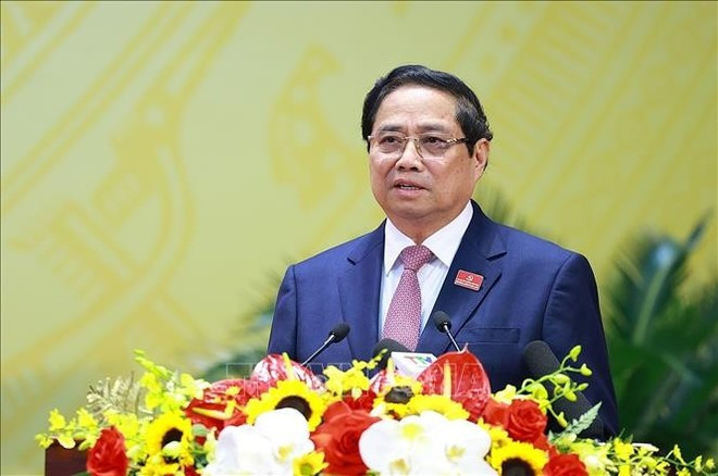 El primer ministro de Vietnam, Pham Minh Chinh, habla en el evento (Foto: VNA) El primer ministro de Vietnam, Pham Minh Chinh, habla en el evento (Foto: VNA)