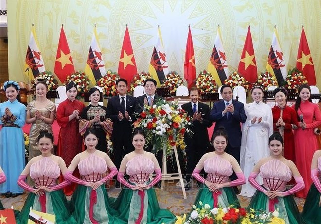 En el banquete de Estado en honor al sultán Haji Hassanal Bolkiah (Fuente: VNA)