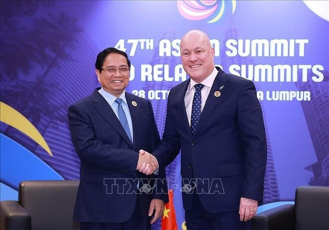 El primer ministro de Vietnam, Pham Minh Chinh, se reúne con su homólogo neozelandés, Christopher Luxon (Foto: VNA) El primer ministro de Vietnam, Pham Minh Chinh, se reúne con su homólogo neozelandés, Christopher Luxon (Foto: VNA)