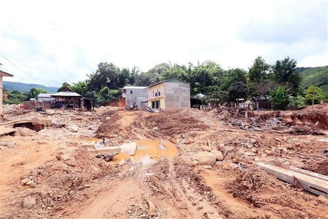 La devastación en la comuna de Chieng So tras la inundación. (Foto:VNA) La devastación en la comuna de Chieng So tras la inundación. (Foto:VNA)