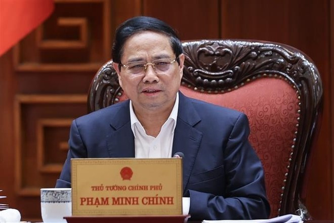 El primer ministro de Vietnam, Pham Minh Chinh, interviene en la cita (Foto: VNA) El primer ministro de Vietnam, Pham Minh Chinh, interviene en la cita (Foto: VNA)