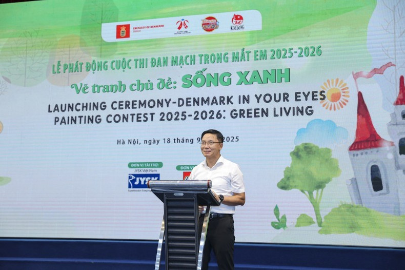 Le Ngoc Tuan, jefe del Departamento de Cooperación Internacional del Ministerio de Recursos y Medio Ambiente y vicepresidente de la Asociación de Amistad Vietnam- Dinamarca. ve-tranh-520250918133547.jpg