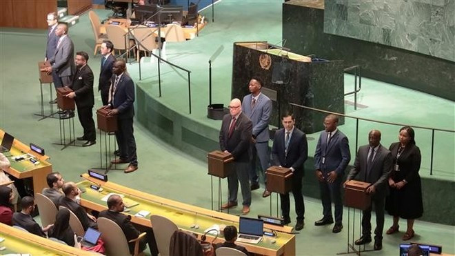 La Asamblea General de la ONU inicia el recuento de votos. Foto: VNA La Asamblea General de la ONU inicia el recuento de votos. Foto: VNA