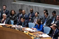 El viceprimer ministro de Vietnam, Pham Binh Minh, preside una sesión de debate abierta del Consejo de Seguridad de la ONU.(Fotografía: VOV)