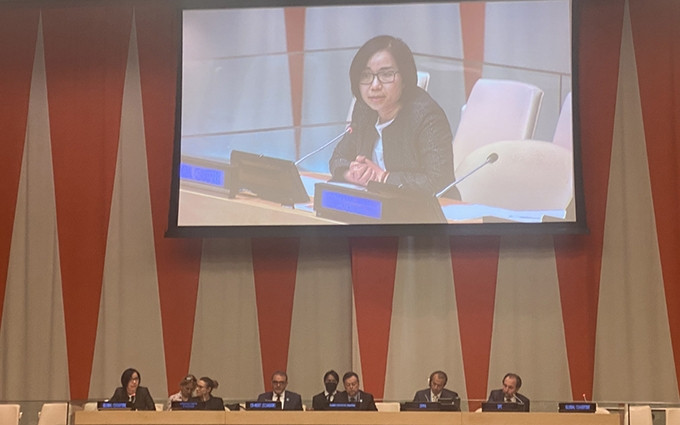 La embajadora Nguyen Phuong Tra, encargada de negocios de Vietnam en la ONU. (Fotografía: VOV)