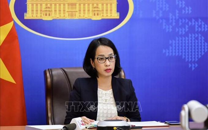 La portavoz adjunta de la cancillería Pham Thu Hang. (Fotografía: VNA)
