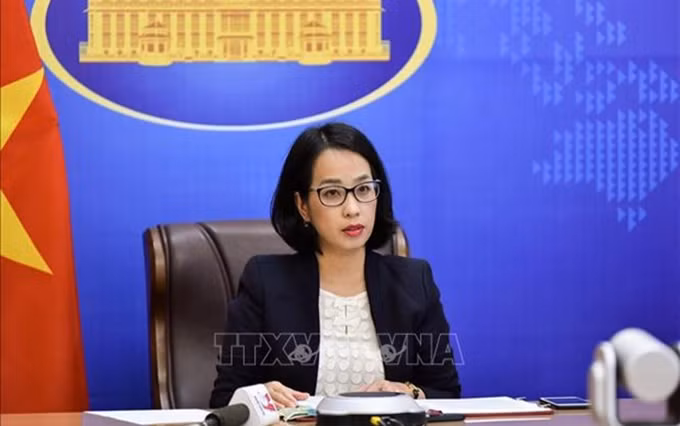 La portavoz adjunta de la cancillería Pham Thu Hang. (Fotografía: VNA)