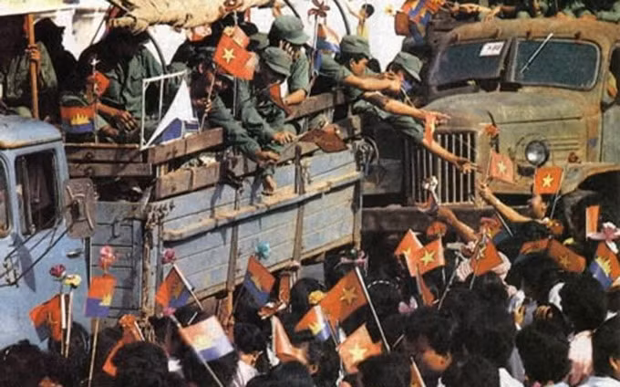 Soldados voluntarios vietnamitas en Camboya (Fuente: VOV)