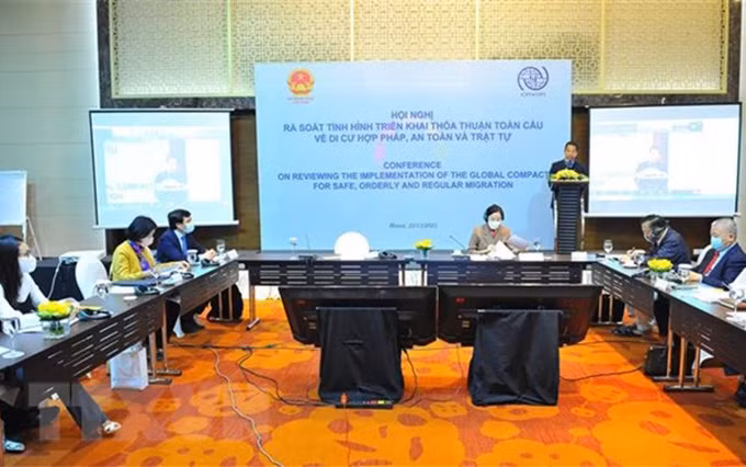 En la conferencia de revisión de la implementación del Pacto Mundial para la Migración Segura, Ordenada y Regular. (Fuente: VNA)